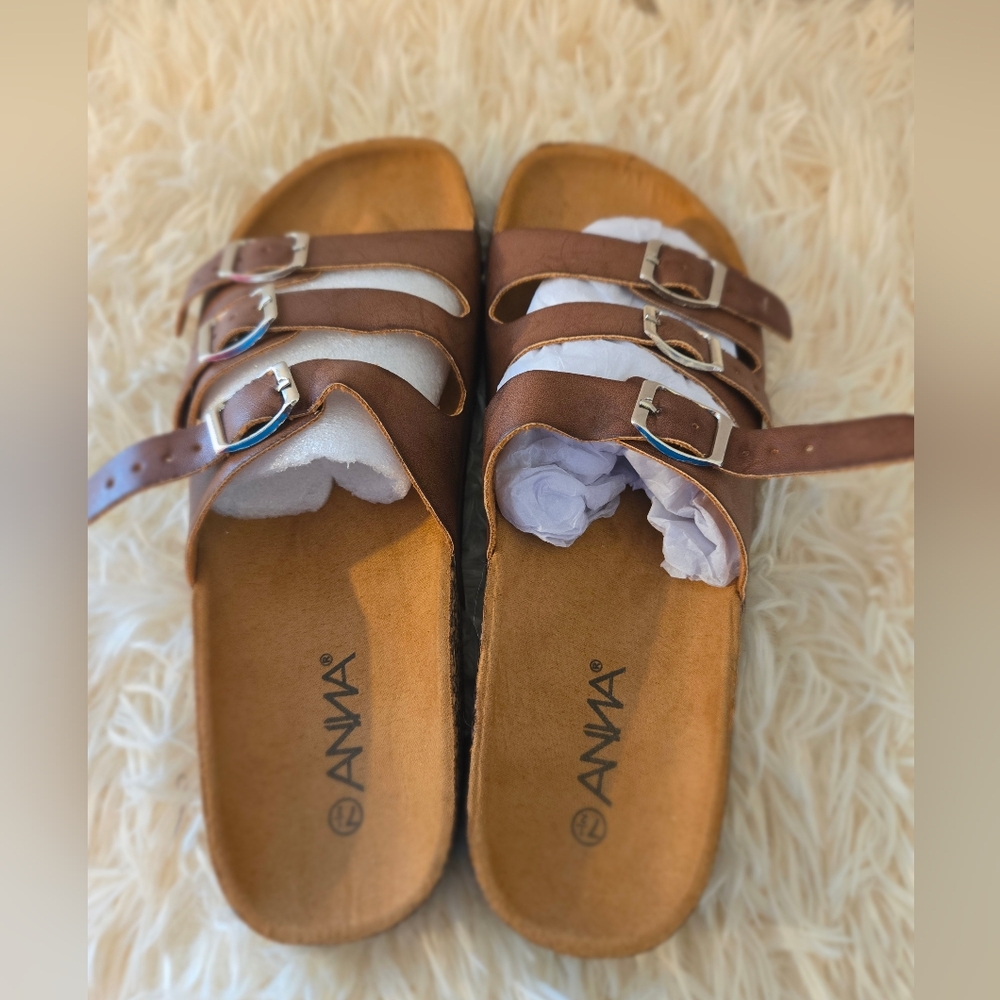 Anna Glory Women's Casual Buckle Strap Sandal Flip Flop Platform Footbed Sz 7.5 - Picture 4 of 10